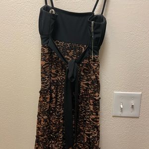 Black leopard dress